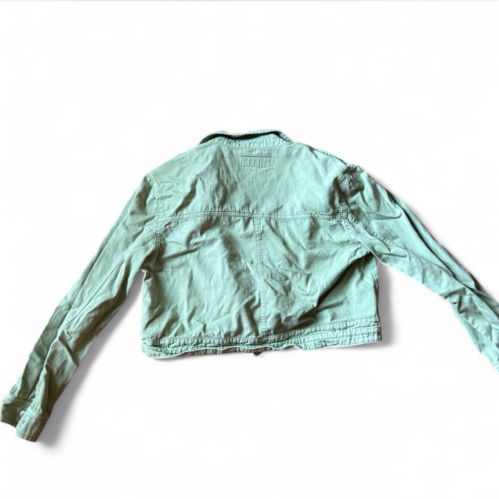 Blank NYC Light Green Jacket Y2K Military Cropped Y2K - Picture 4 of 4